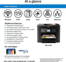 Load image into Gallery viewer, Epson WorkForce Pro WF-4730 Wireless All-in-One Color Inkjet Printer, Copier, Scanner with Wi-Fi Direct, Amazon Dash Replenishment Ready