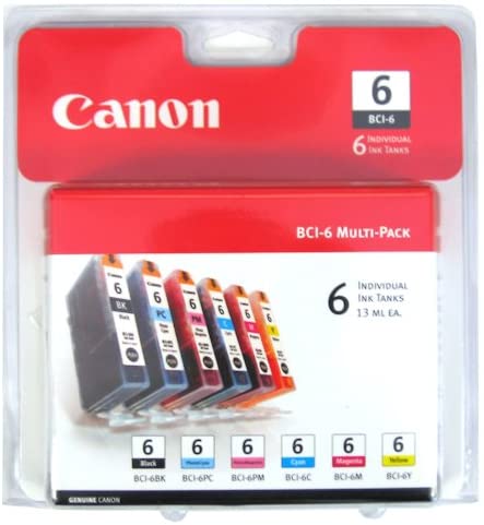 Canon BCI-6 6 Color Multi Pack Compatible to iP8500, iP6000D, i9900, i9100, i960, i950, i900D, S9000, S900, S830D, S820D, S820, S800, BJC 8200