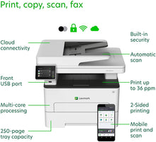 Load image into Gallery viewer, Lexmark MB2236adwe Multifunction Wireless Monochrome Laser Printer with A 2.8 Inch Color Touch Screen, Standard Two-Sided Printing, Fax Capability (18M0700)
