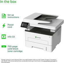 Load image into Gallery viewer, Lexmark MB2236adwe Multifunction Wireless Monochrome Laser Printer with A 2.8 Inch Color Touch Screen, Standard Two-Sided Printing, Fax Capability (18M0700)
